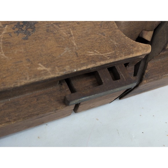 Very Rare Josiah King Adjustable Wood Rabbet Molding Plane Antique Tool - Picture 9 of 10